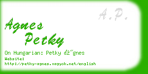 agnes petky business card